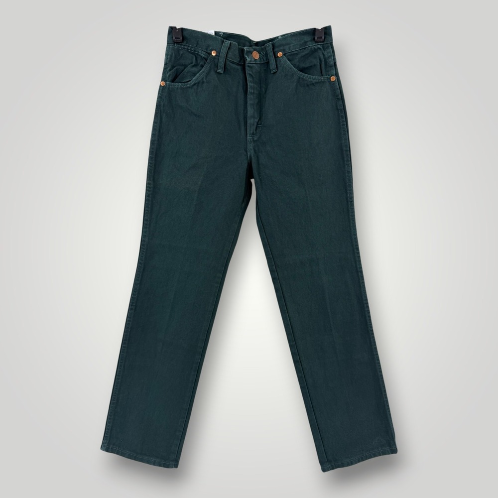 Wrangler 936KMT Cowboy Cut Slim Fit Jeans Green 29x30 NWT Heavyweight Denim